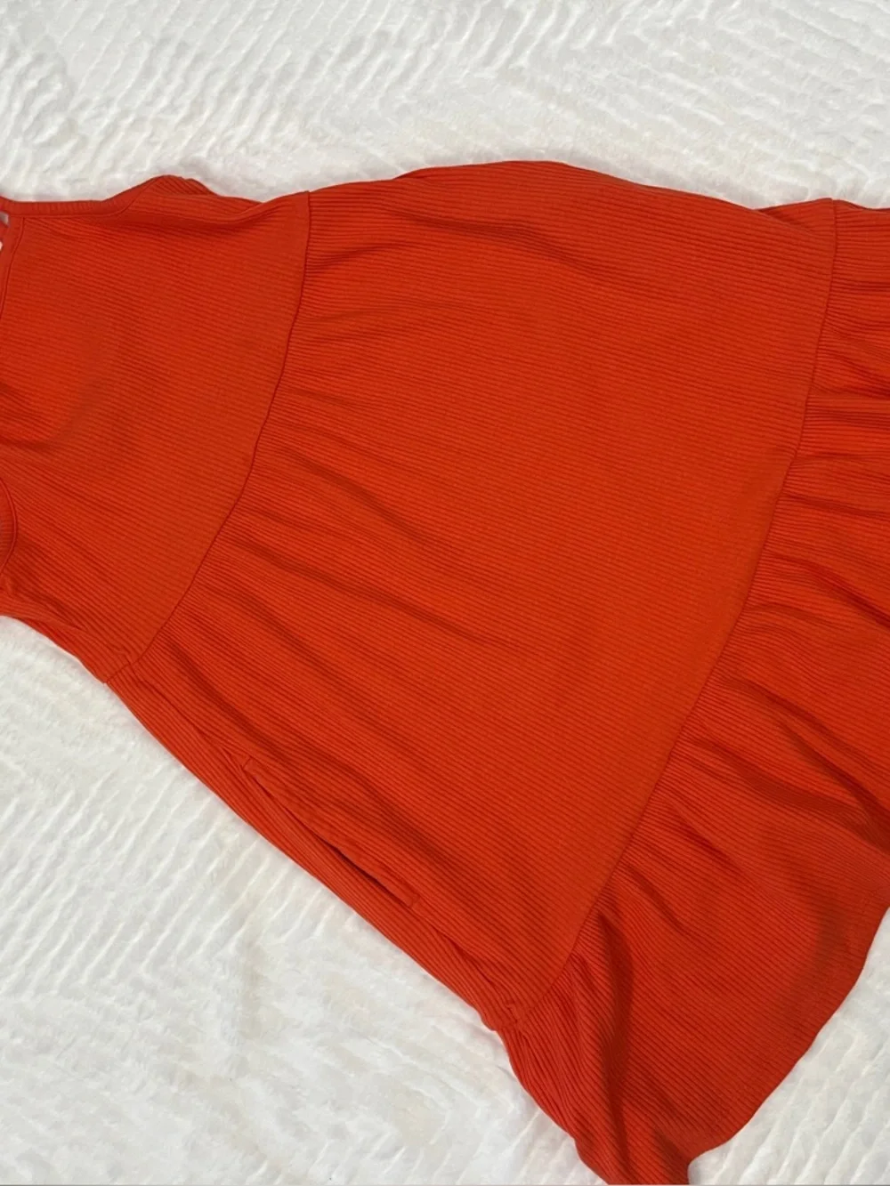 Old Navy Orange Ribbed Tank Dress‎ Ruffle Hem Girls large sundress